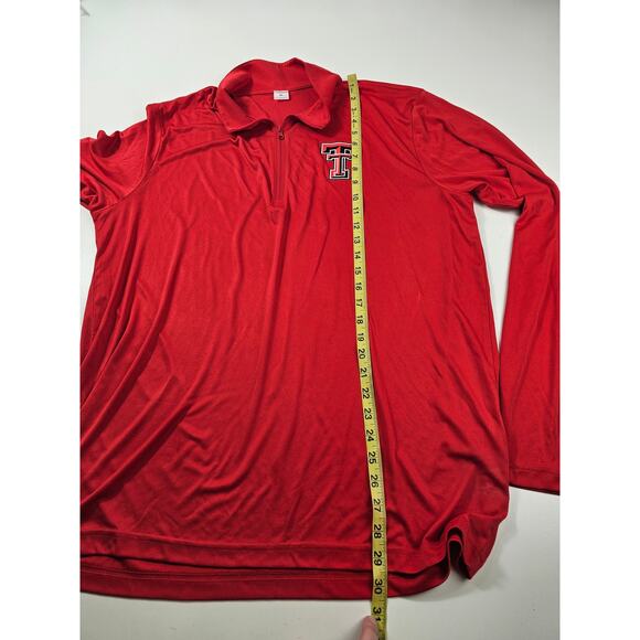 Sport tek size XL red raiders texas tech 1/4 zip performance pullover mens EUC * - Picture 6 of 7